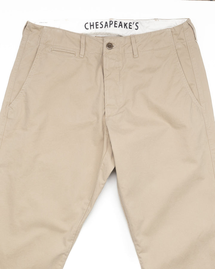 Officer Chinos in Sand Gabardine