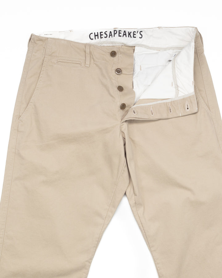 Officer Chinos in Sand Gabardine