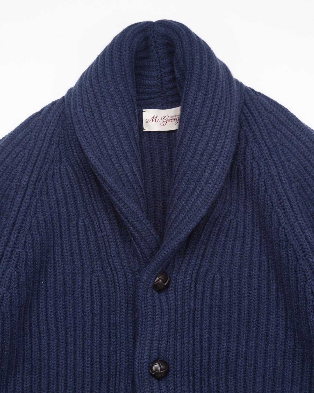 Wide Rib Shawl Cardigan In Indigo