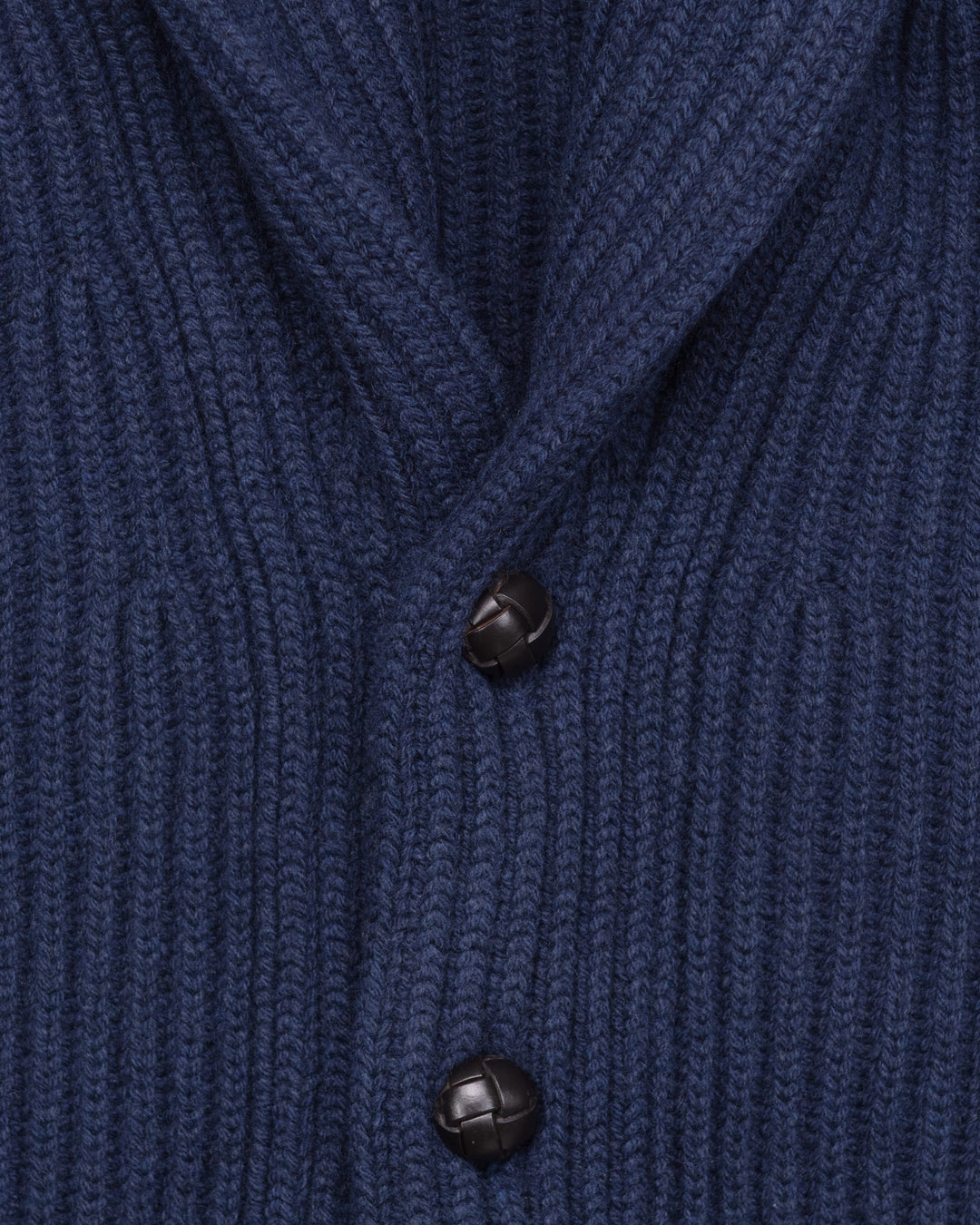 Wide Rib Shawl Cardigan In Indigo