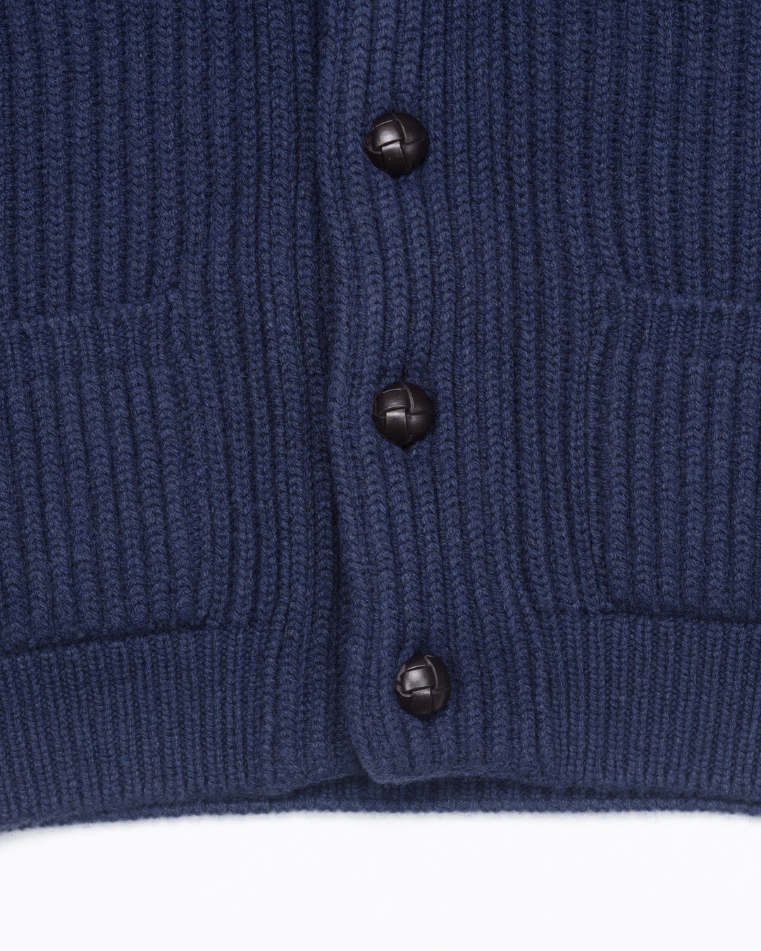 Wide Rib Shawl Cardigan In Indigo