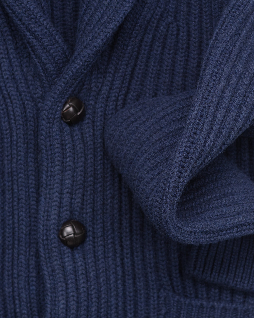Wide Rib Shawl Cardigan In Indigo
