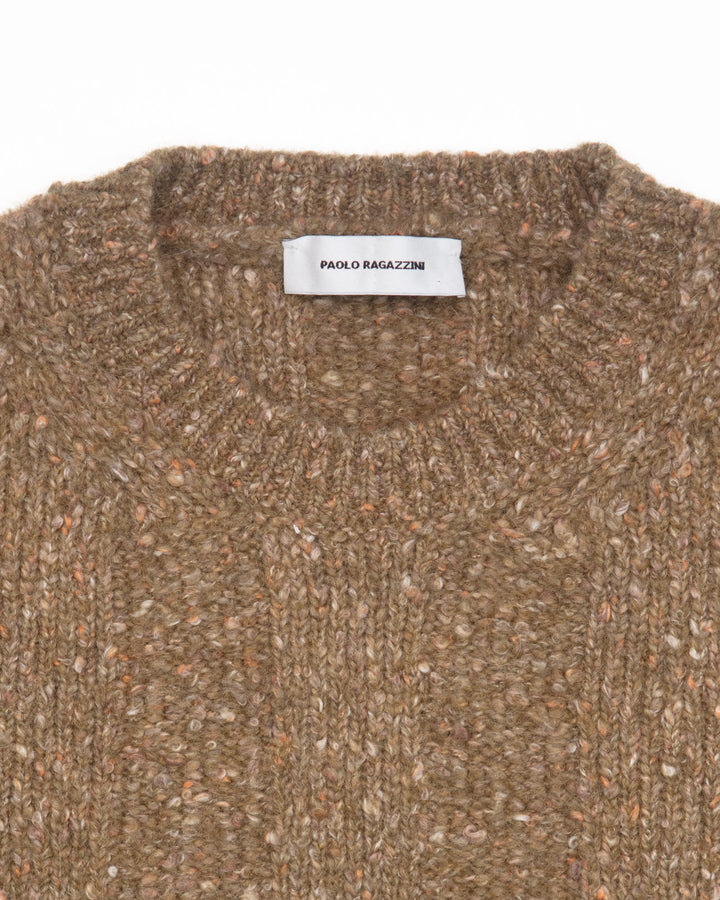 Alpaca Crewneck in Tan Melange