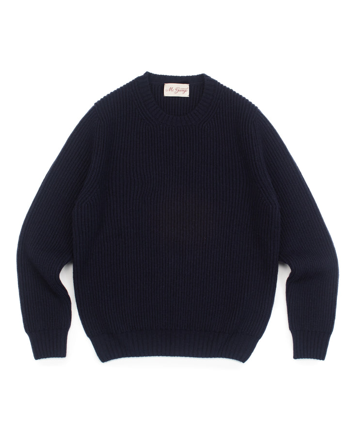 Crewneck in Navy English Rib