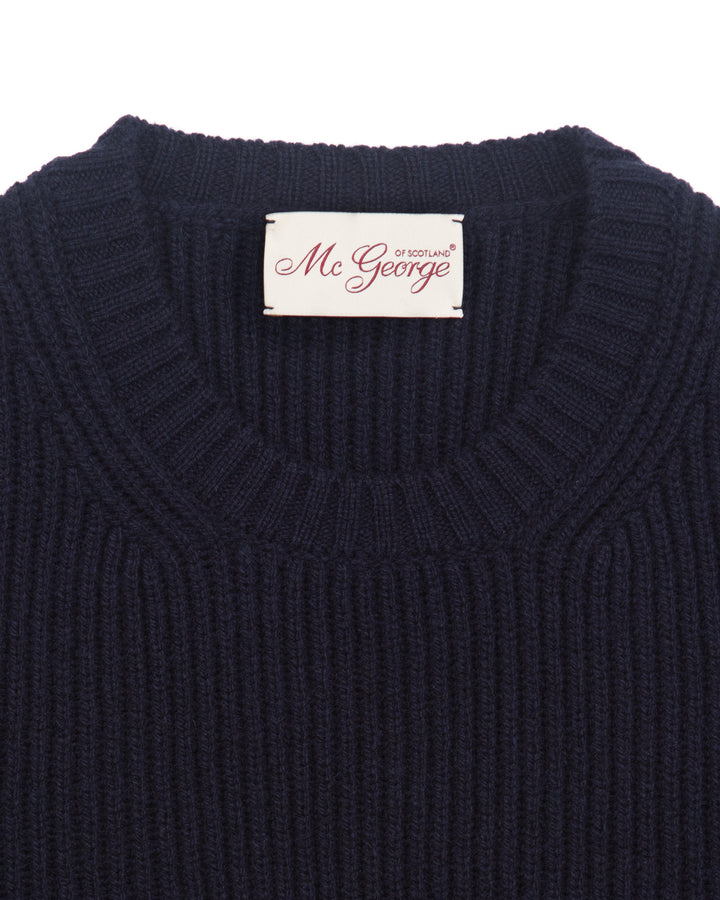 Crewneck in Navy English Rib