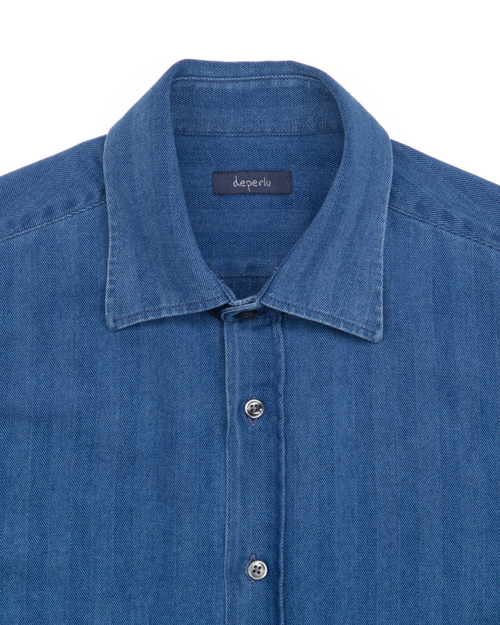 The Nigel in Indigo Herringbone