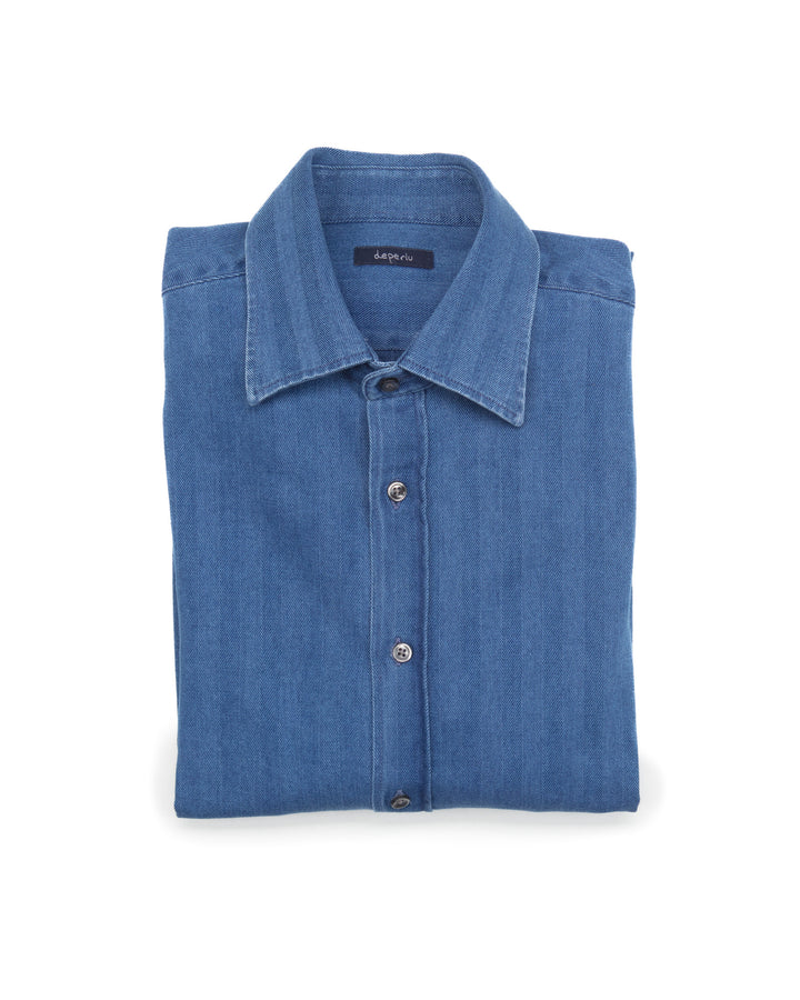 The Nigel in Indigo Herringbone