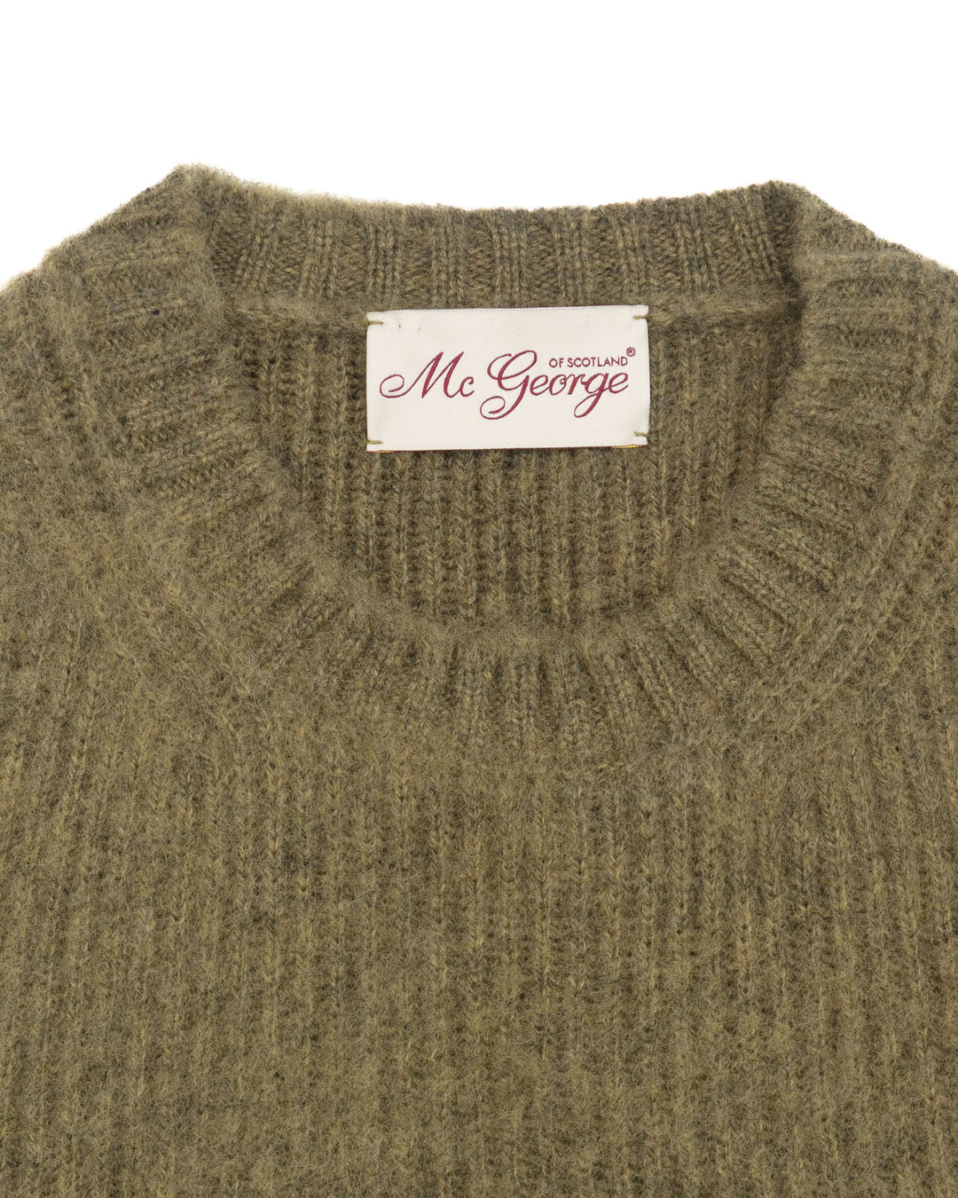 Brushed Shetland English Rib in Moss Melange