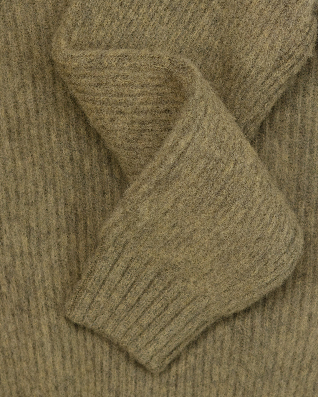 Brushed Shetland English Rib in Moss Melange