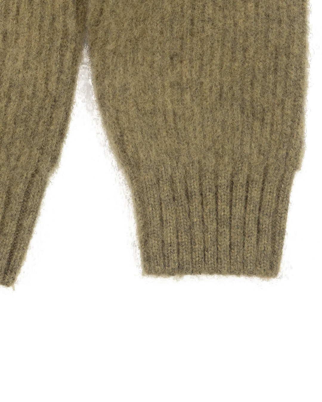 Brushed Shetland English Rib in Moss Melange