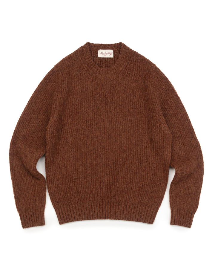 Brushed Shetland English Rib in Heather Mouliné