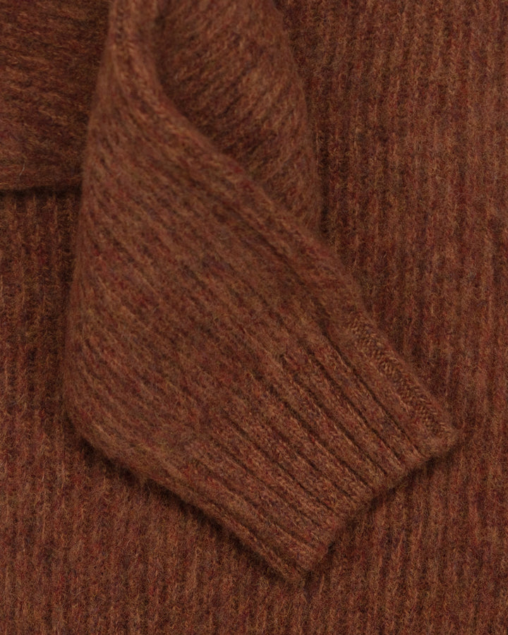 Brushed Shetland English Rib in Heather Mouliné