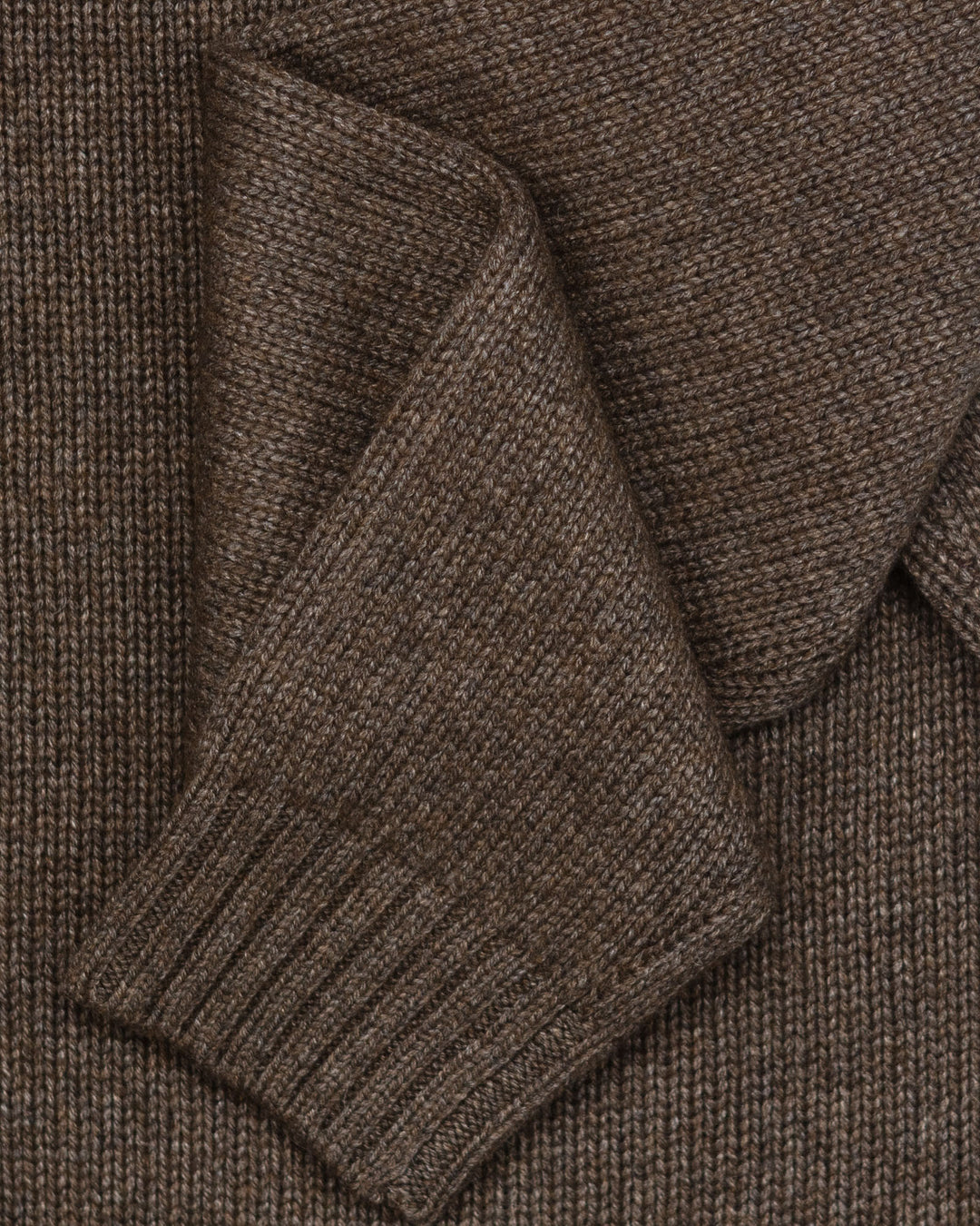 Crewneck in Dark Brown Wool & Cashmere