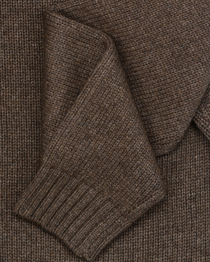 Crewneck in Dark Brown Wool & Cashmere
