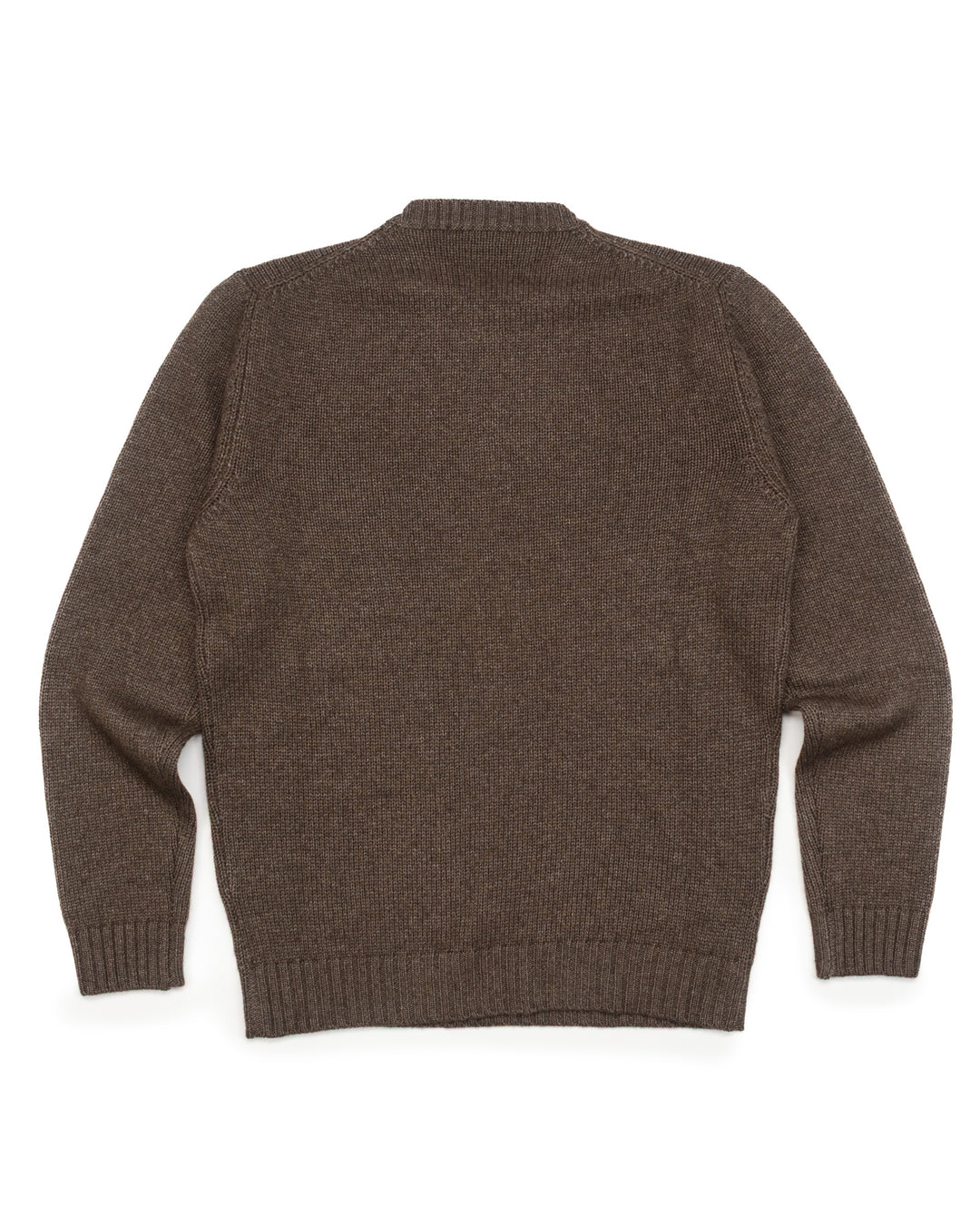 Crewneck in Dark Brown Wool & Cashmere