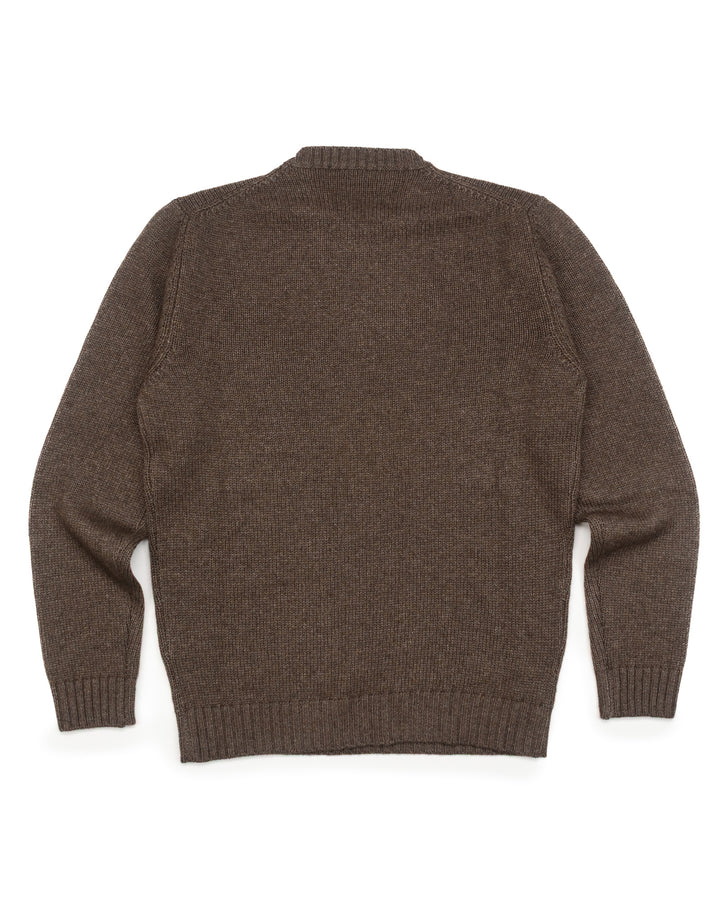 Crewneck in Dark Brown Wool & Cashmere
