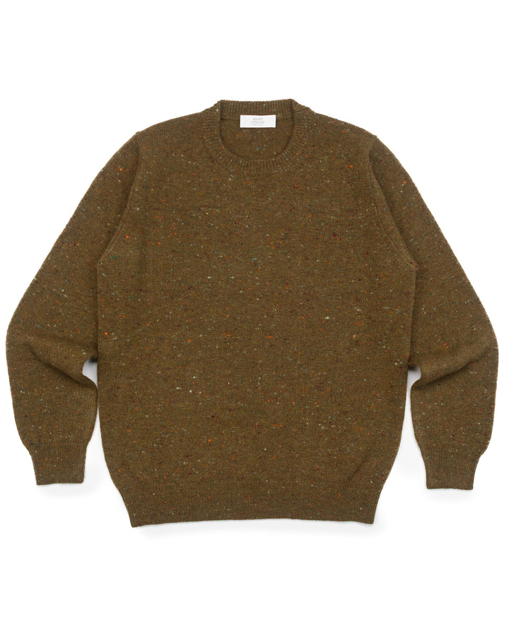 Cashtweed Crewneck in Olive Donegal