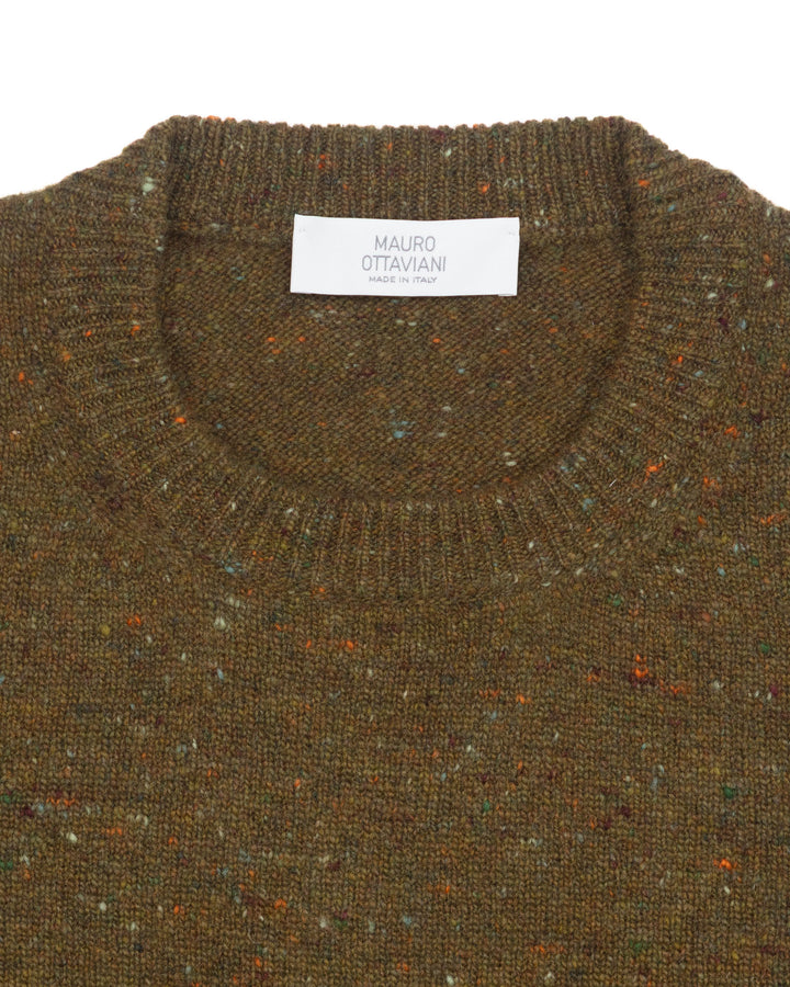 Cashtweed Crewneck in Olive Donegal