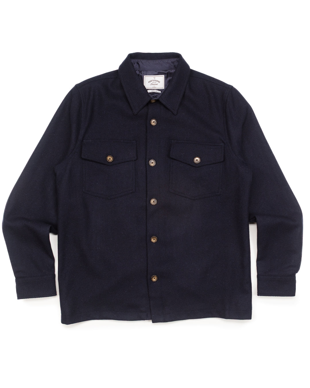 Wool Field Overshirt in Navy – The Revive Club - Main Image