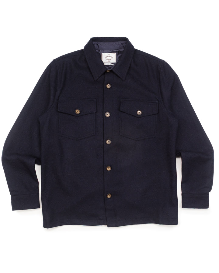 Wool Field Overshirt in Navy