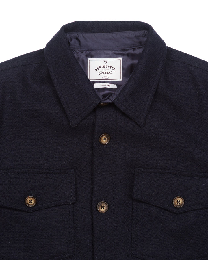 Wool Field Overshirt in Navy