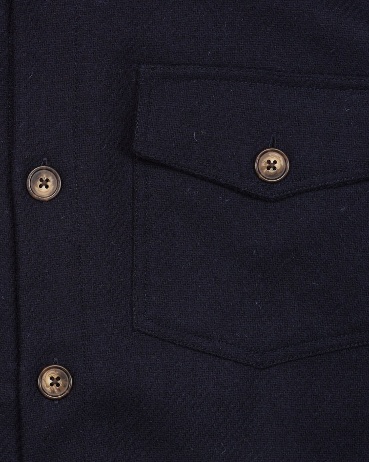Wool Field Overshirt in Navy