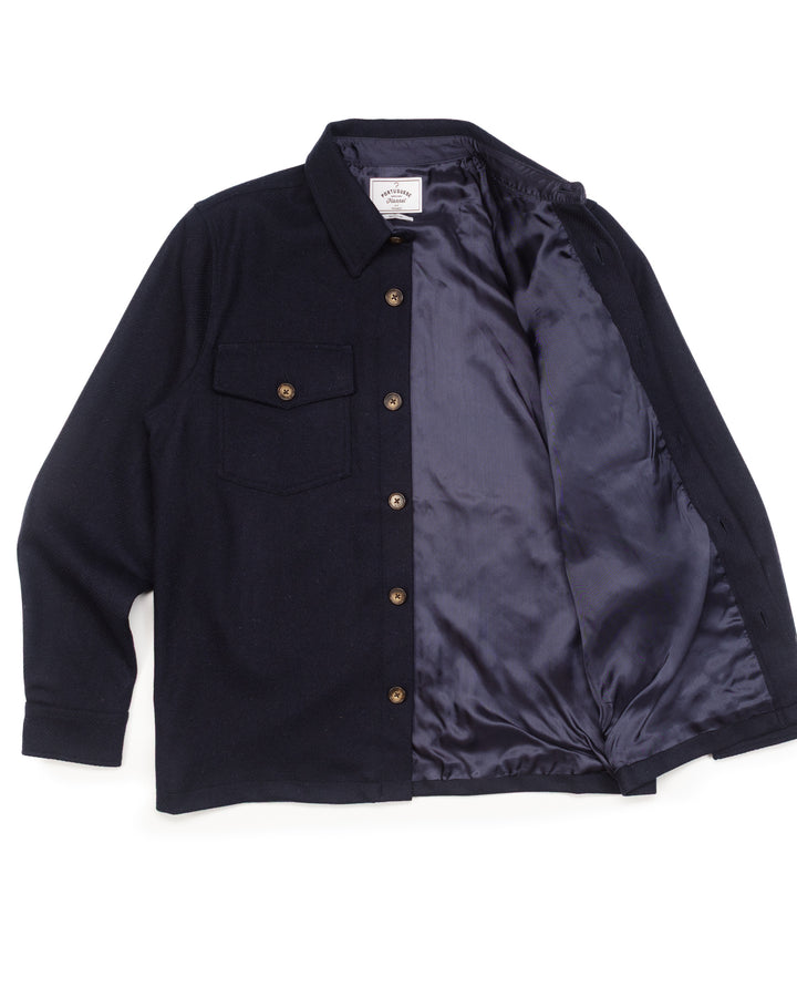 Wool Field Overshirt in Navy