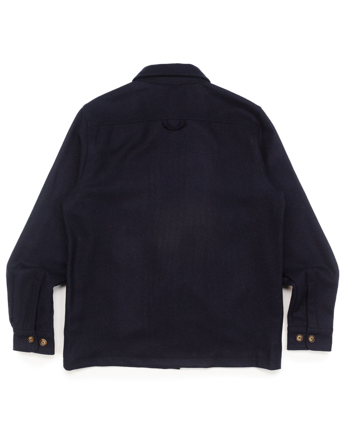Wool Field Overshirt in Navy
