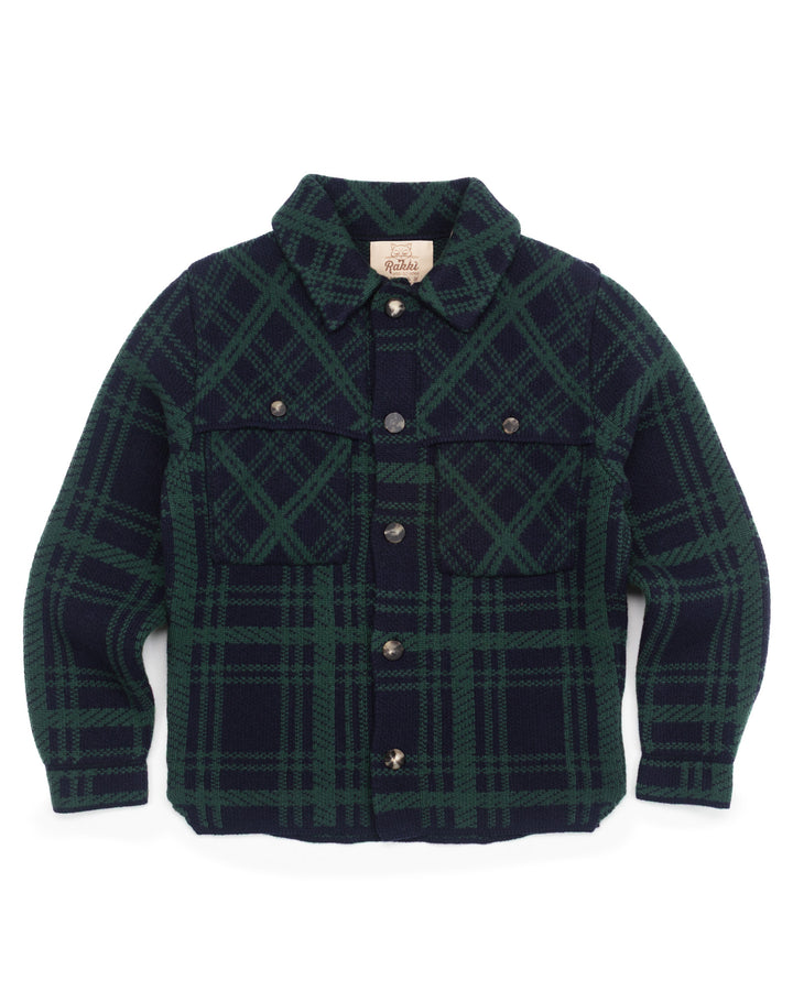 The Sierra Shirt Jacket in Navy & Veronese Green