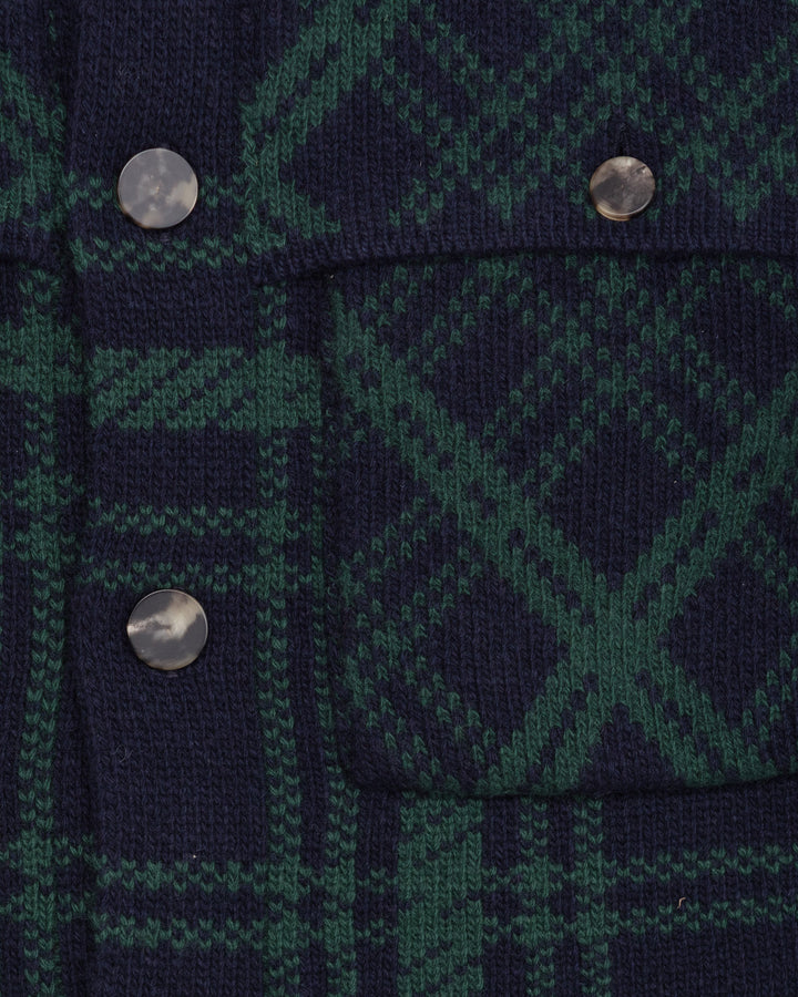 The Sierra Shirt Jacket in Navy & Veronese Green