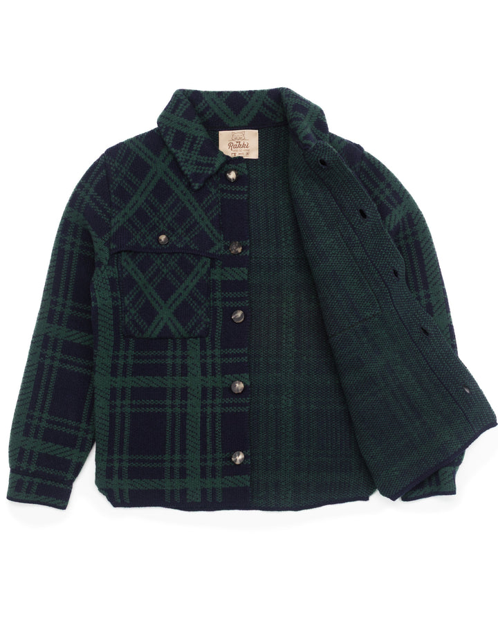 The Sierra Shirt Jacket in Navy & Veronese Green