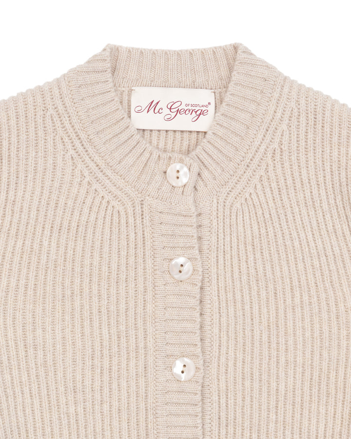 Wool Cardigan in Ecru