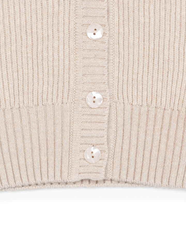 Wool Cardigan in Ecru