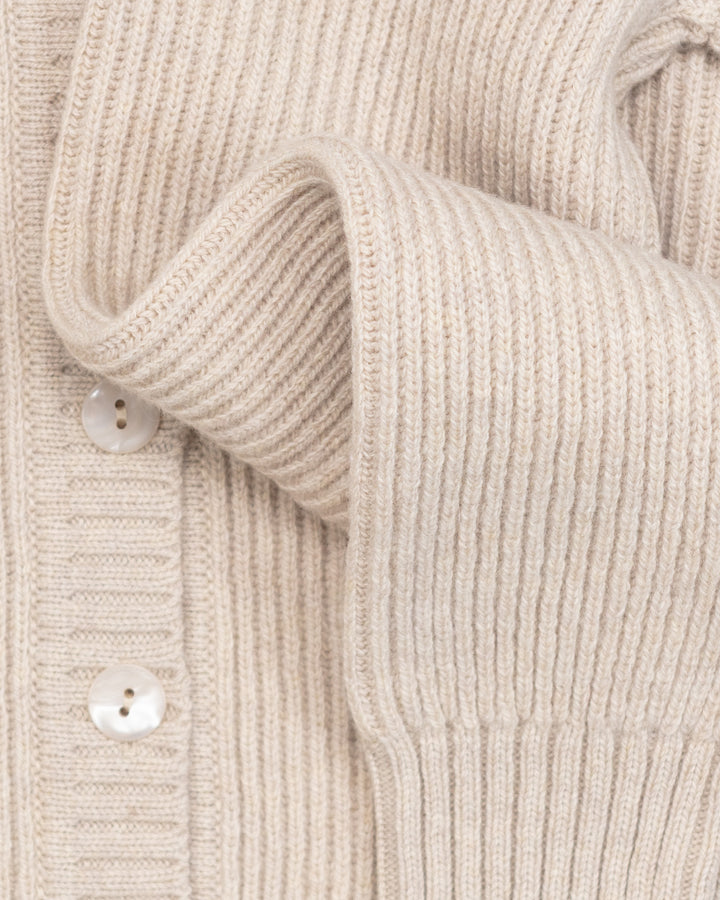 Wool Cardigan in Ecru