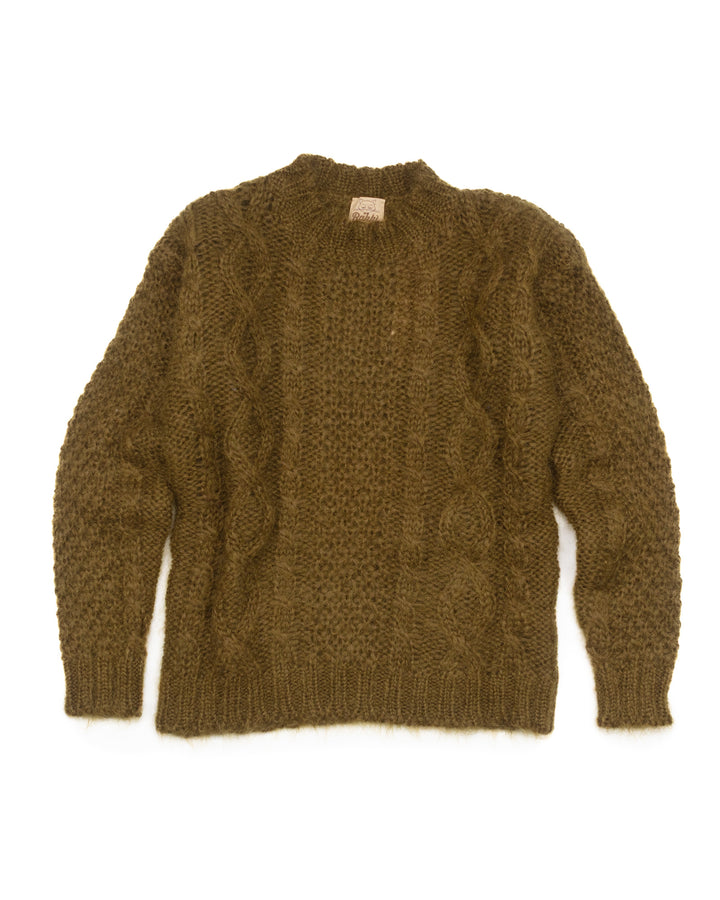 Jean Aran Crewneck in Olive