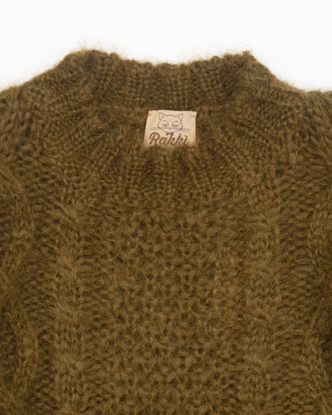 Jean Aran Crewneck in Olive