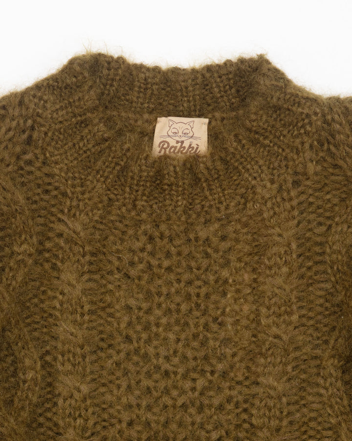 Jean Aran Crewneck in Olive