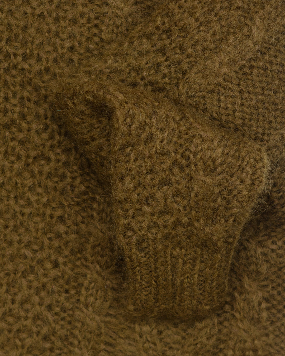 Jean Aran Crewneck in Olive