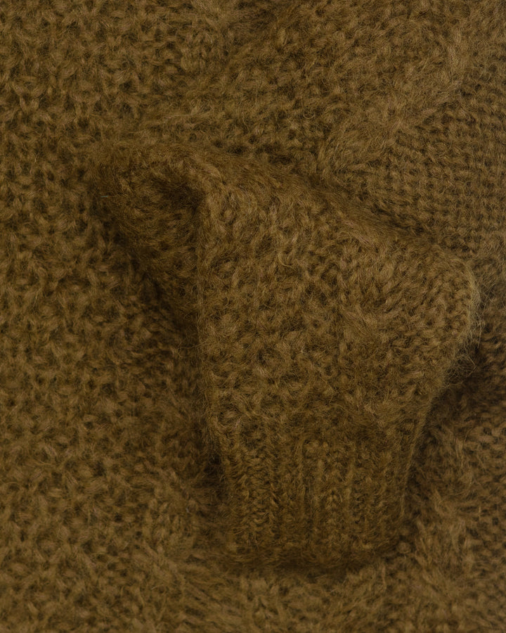 Jean Aran Crewneck in Olive