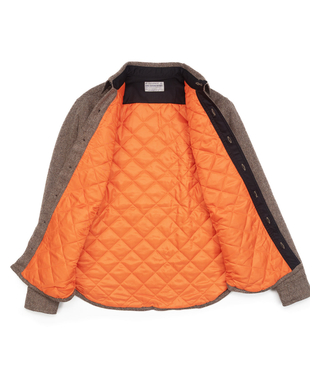 Padded CPO Overshirt in Tan Herringbone