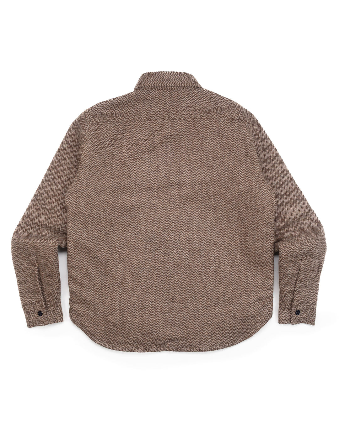 Padded CPO Overshirt in Tan Herringbone