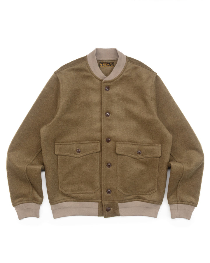 The A1 Bomber Jacket in Olive Wool