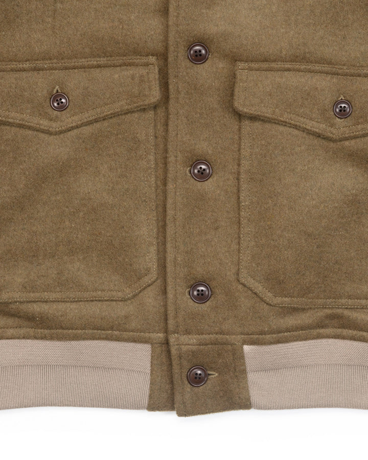 The A1 Bomber Jacket in Olive Wool