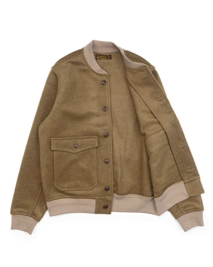 The A1 Bomber Jacket in Olive Wool