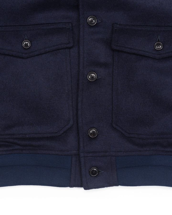 The A1 Bomber Jacket in Navy Wool