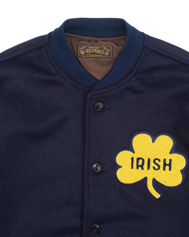 The Notre Dame Stadium Jacket in Navy Wool