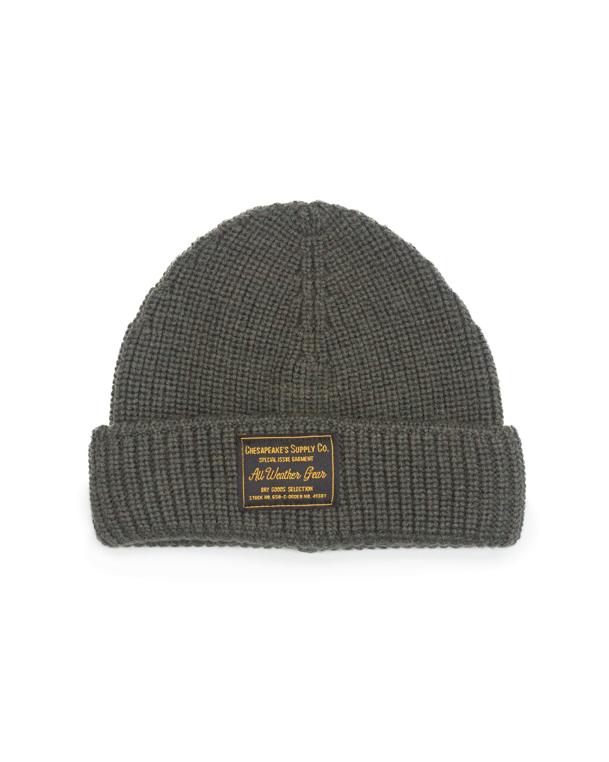 The Mechanic's Merino Wool Beanie in Military Green