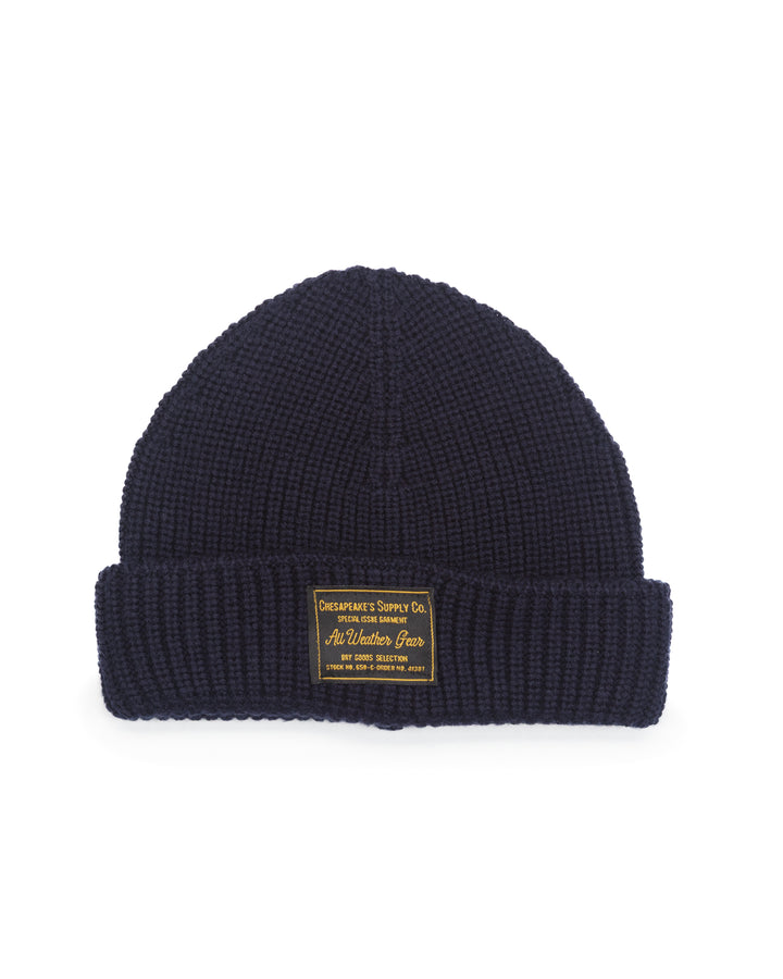The Mechanic's Merino Wool Beanie in Navy