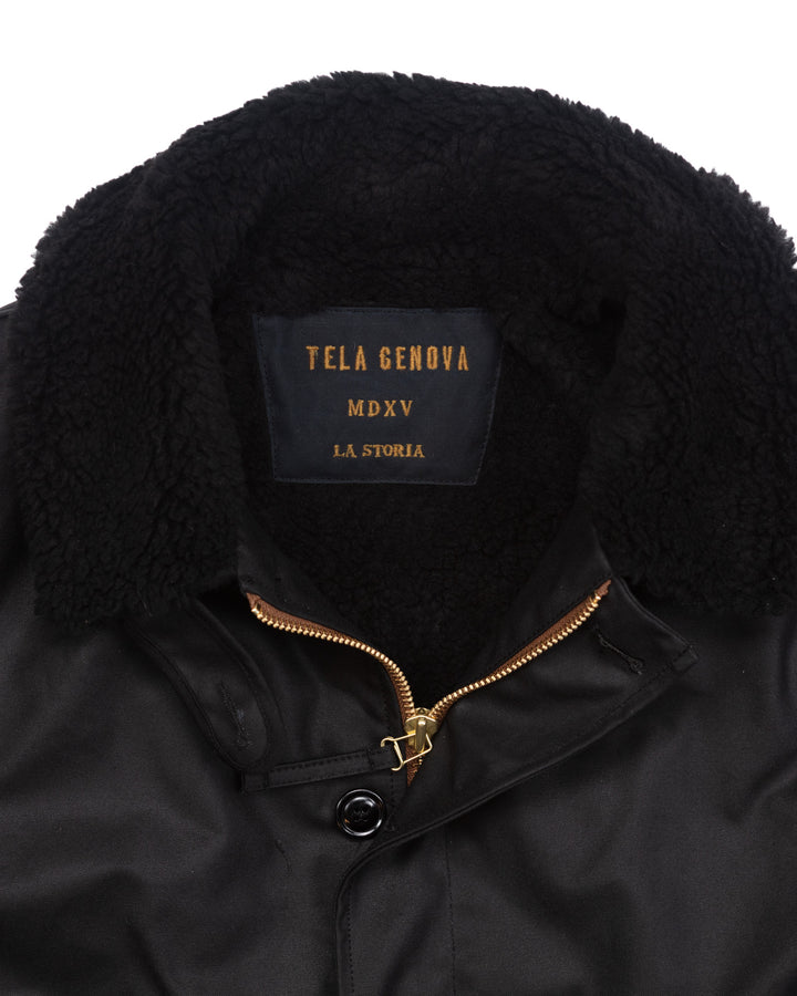 The Diamante Black Waxed Deck Jacket