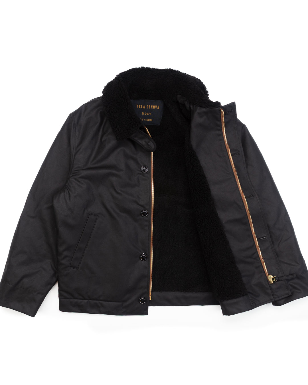 The Diamante Black Waxed Deck Jacket